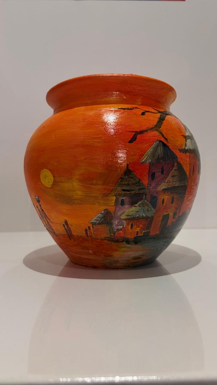 Sunset Village hand-painted ukhamba